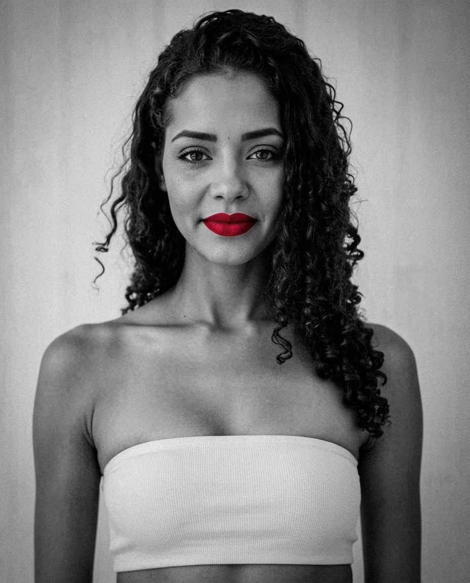 Convert to black and white, keeping only  elements in vivid color. Dramatic col…