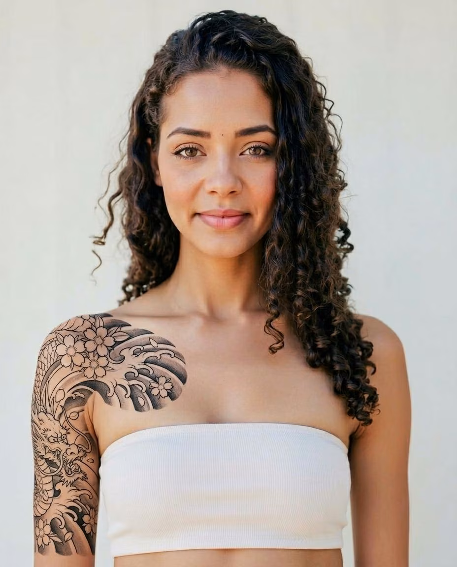 - Add a tattoo depicting '{text_input}' in  style on a visible body area
- Make…