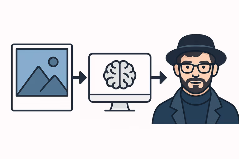 AI image generator process based on photo